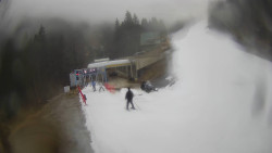 Modrá sjezdovka - dojezd k lanové dráze