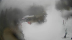 Modrá sjezdovka - dojezd k lanové dráze