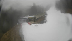 Modrá sjezdovka - dojezd k lanové dráze