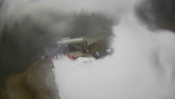 Modrá sjezdovka - dojezd k lanové dráze