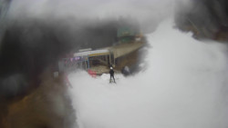 Modrá sjezdovka - dojezd k lanové dráze