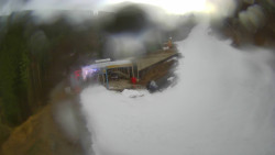 Modrá sjezdovka - dojezd k lanové dráze