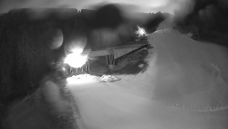 Modrá sjezdovka - dojezd k lanové dráze