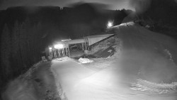 Modrá sjezdovka - dojezd k lanové dráze