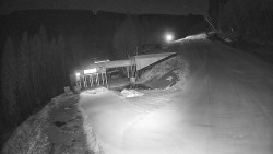 Modrá sjezdovka - dojezd k lanové dráze