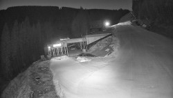 Modrá sjezdovka - dojezd k lanové dráze