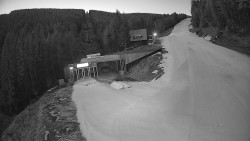 Modrá sjezdovka - dojezd k lanové dráze