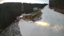 Modrá sjezdovka - dojezd k lanové dráze