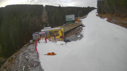 Modrá sjezdovka - dojezd k lanové dráze