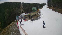 Modrá sjezdovka - dojezd k lanové dráze