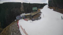 Modrá sjezdovka - dojezd k lanové dráze