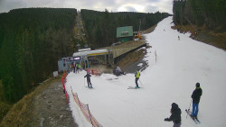 Modrá sjezdovka - dojezd k lanové dráze