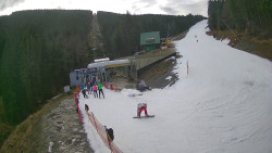 Modrá sjezdovka - dojezd k lanové dráze