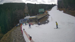 Modrá sjezdovka - dojezd k lanové dráze