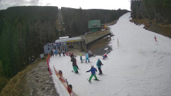 Modrá sjezdovka - dojezd k lanové dráze