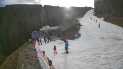 Modrá sjezdovka - dojezd k lanové dráze