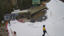 Modrá sjezdovka - dojezd k lanové dráze