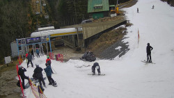 Modrá sjezdovka - dojezd k lanové dráze