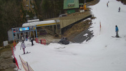 Modrá sjezdovka - dojezd k lanové dráze