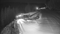 Modrá sjezdovka - dojezd k lanové dráze