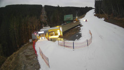 Modrá sjezdovka - dojezd k lanové dráze