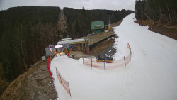 Modrá sjezdovka - dojezd k lanové dráze