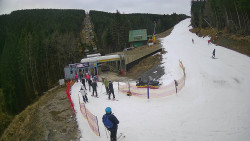 Modrá sjezdovka - dojezd k lanové dráze