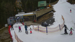 Modrá sjezdovka - dojezd k lanové dráze