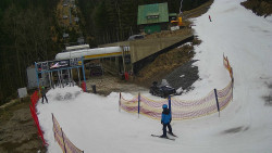 Modrá sjezdovka - dojezd k lanové dráze