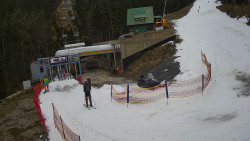 Modrá sjezdovka - dojezd k lanové dráze