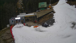 Modrá sjezdovka - dojezd k lanové dráze