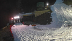 Modrá sjezdovka - dojezd k lanové dráze