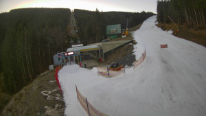 Červenohorské sedlo - Modrá sjezdovka - dojezd k lanové dráze - 22.12.2025 v 08:20 Červenohorské sedlo - Modrá sjezdovka - dojezd k lanové dráze - 22.12.2025 v 08:20