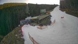 Modrá sjezdovka - dojezd k lanové dráze