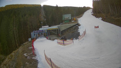 Modrá sjezdovka - dojezd k lanové dráze