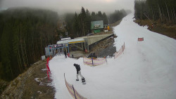 Modrá sjezdovka - dojezd k lanové dráze