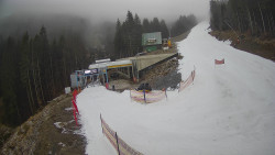 Modrá sjezdovka - dojezd k lanové dráze