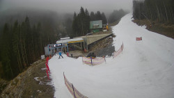 Modrá sjezdovka - dojezd k lanové dráze