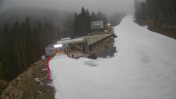 Modrá sjezdovka - dojezd k lanové dráze