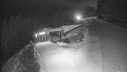 Modrá sjezdovka - dojezd k lanové dráze