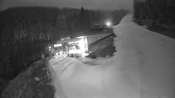 Modrá sjezdovka - dojezd k lanové dráze