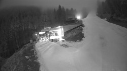 Modrá sjezdovka - dojezd k lanové dráze