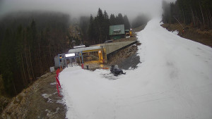 Červenohorské sedlo - Modrá sjezdovka - dojezd k lanové dráze - 23.12.2025 v 08:01 Červenohorské sedlo - Modrá sjezdovka - dojezd k lanové dráze - 23.12.2025 v 08:01