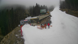 Červenohorské sedlo - Modrá sjezdovka - dojezd k lanové dráze - 23.12.2025 v 08:10 Červenohorské sedlo - Modrá sjezdovka - dojezd k lanové dráze - 23.12.2025 v 08:10