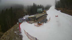 Modrá sjezdovka - dojezd k lanové dráze