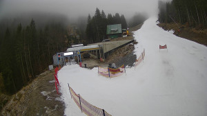 Červenohorské sedlo - Modrá sjezdovka - dojezd k lanové dráze - 23.12.2025 v 08:31 Červenohorské sedlo - Modrá sjezdovka - dojezd k lanové dráze - 23.12.2025 v 08:31