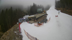 Modrá sjezdovka - dojezd k lanové dráze