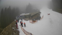 Modrá sjezdovka - dojezd k lanové dráze