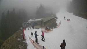 Červenohorské sedlo - Modrá sjezdovka - dojezd k lanové dráze - 23.12.2025 v 10:50 Červenohorské sedlo - Modrá sjezdovka - dojezd k lanové dráze - 23.12.2025 v 10:50