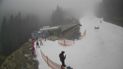 Modrá sjezdovka - dojezd k lanové dráze